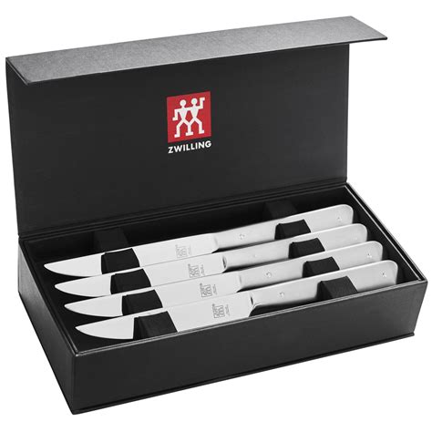 zwilling 8-piece stainless steel steak knife set in presentation box|zwilling porterhouse steak knife set.